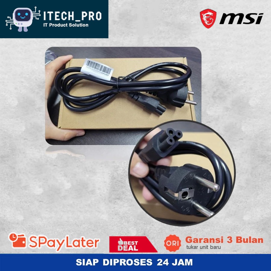 Kabel power adaptor charger laptop MSI GF63 Original 3 lubang