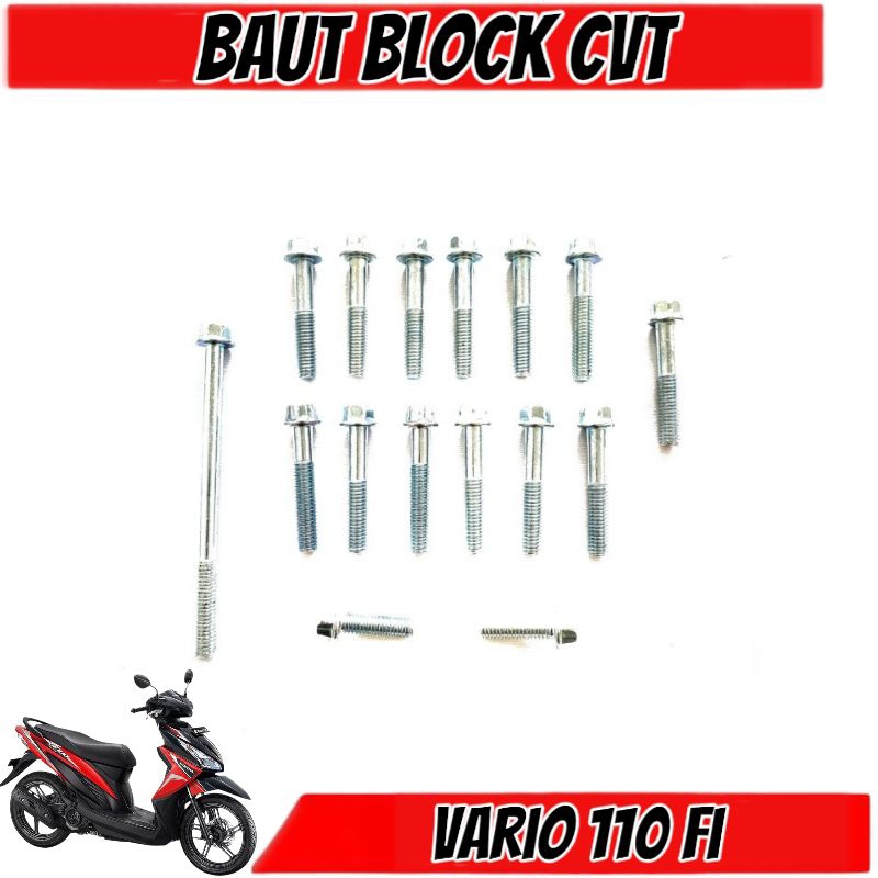 COD Baut CVT Vario 110 FI / Baud Cover CVT Honda Vario 110 FI 1Set / Baud Baut Cover CVT Honda Vario