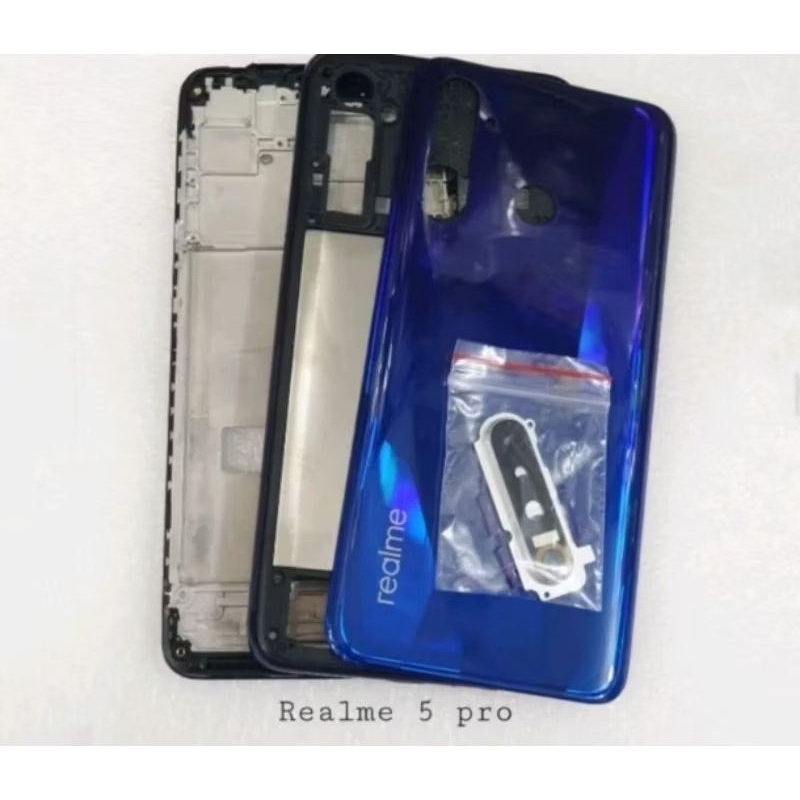 Housing Casing Kesing Full Set Realme 5 PRO Backdoor Tutup Belakang + Bazel Bezzel + Frame LCD
