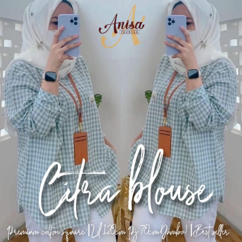 BLOUSE KATUN HARUKA • BLOUSE KOTAK-KOTAK JUMBO LD 120