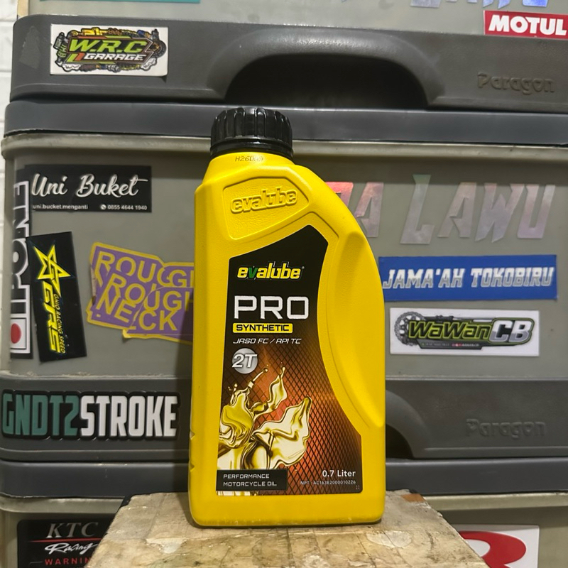 Oli samping evalube pro 2t / oli samping 2tak evalube kuning / oli samping evalube wangi dua tak / o