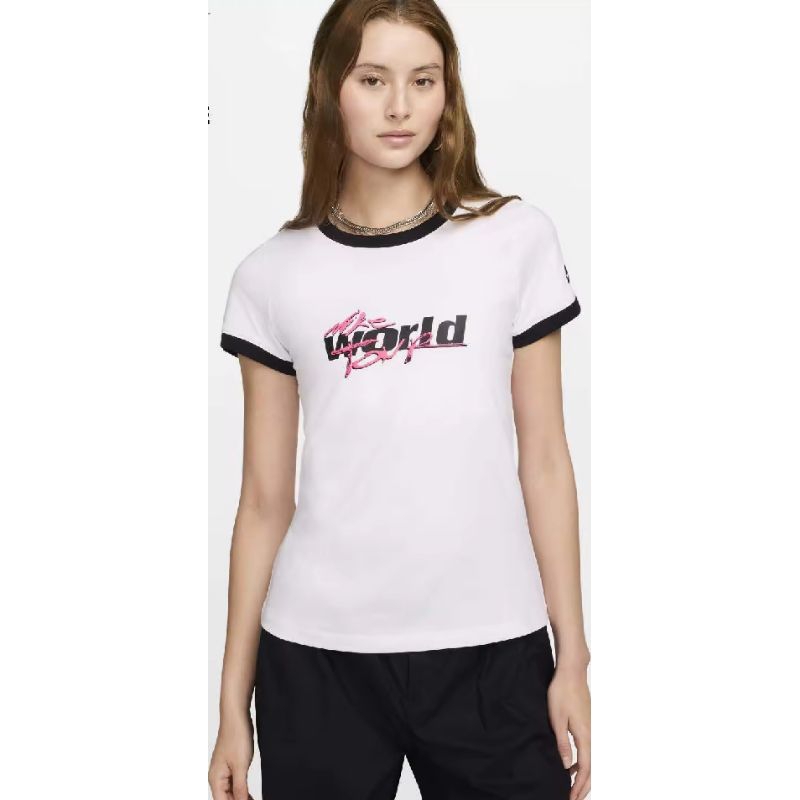 Nike Women Sportswear Ringer T-Shirt - White HQ[3319-100]