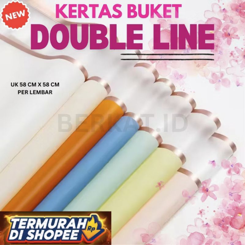 

[New] Termurah Kertas Buket Double Line List Gold Untuk Bikin Bouquet Buket Bunga Murah Premium Tebal