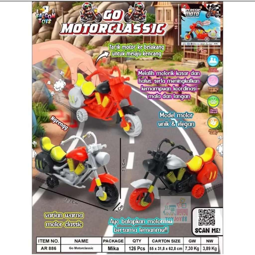 Mainan Motor-Motoran / GO MOTORCLASSIC / Moge Plastik Mainan Anak Seru Melatih Imajinasi Ngengg