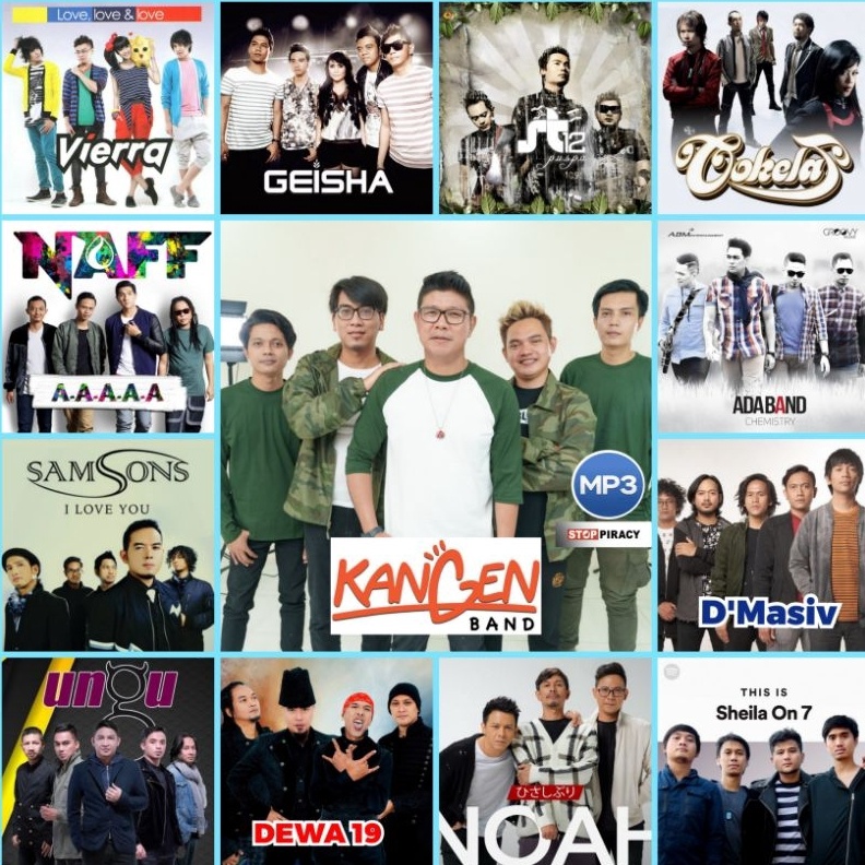 KASET CD MP3 KOLEKSI LAGU POP 2AN  KASET CD MOBIL LAGU POP KANGEN BAND KODE L6D7