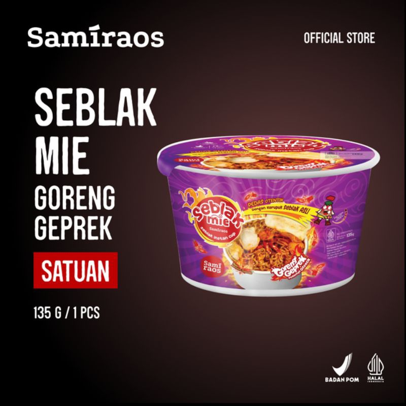 

Sami Raos - SAMI RAOS - Makanan Seblak Mie Goreng Geprek 120g pedas