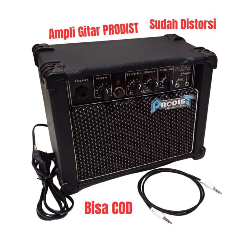 Ampli Gitar Listrik PRODIST-Ampli Gitar Mini 4Inch Sudah Distorsi Aux+Phones