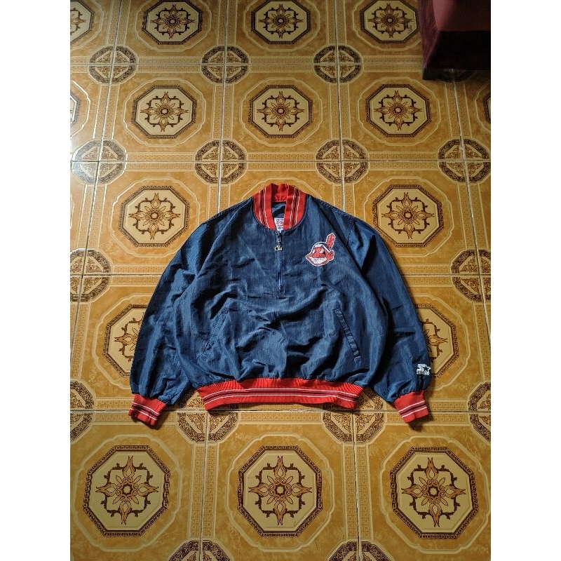 STARTER USA INDIAN 90S VINTAGE HALF ZIP DIAMOND COLLECTION WORK JACKET