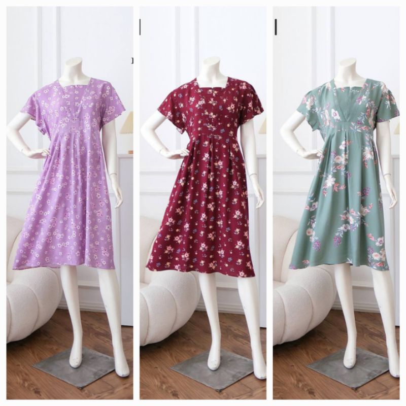 Lunaci selena dress Baju menyusui/Bukaan depan/daster rayon premium