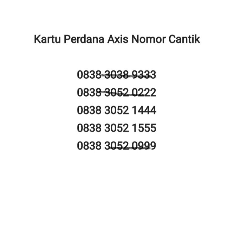 Kartu Perdana Axis Nomor Cantik Triple