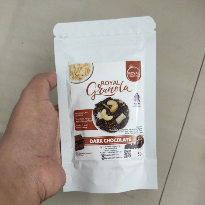 

HOMEMADE GRANOLA ROYAL HELATH FOOD RASA DARK CHOCOLATE