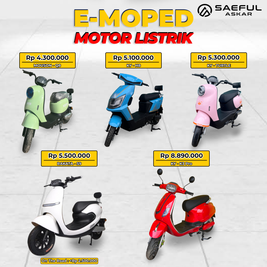 Sepeda Listrik Kuangyu Model Vespa Green Tech VP H8 Turtle Motor Listrik GT Hurricane Scood Unity Ku