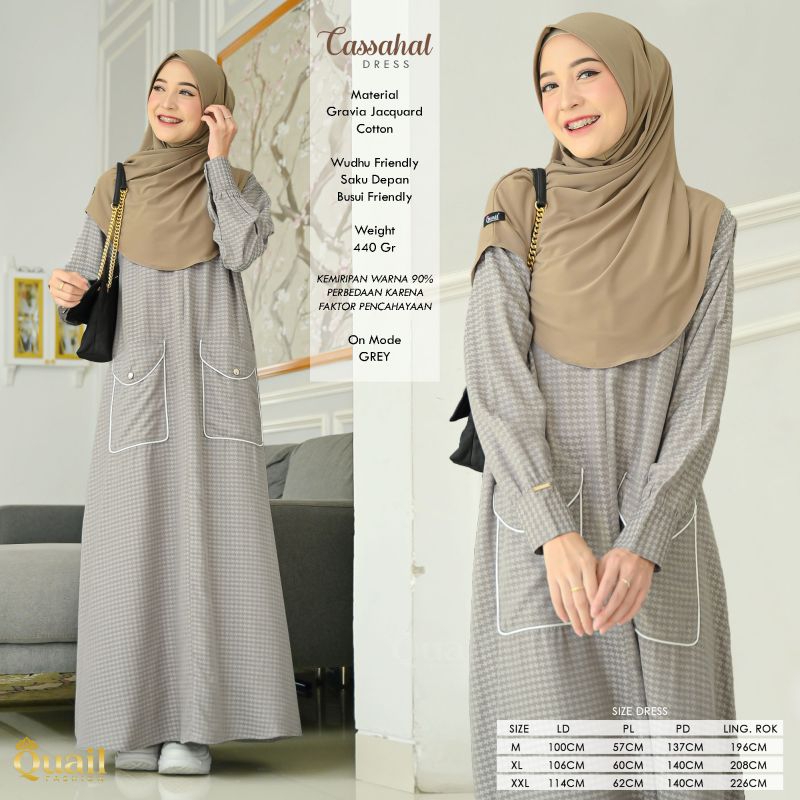 CASSAHAL REBORN DRESS BY ORIGINAL QUAIL HIJAB / GAMIS QUAIL / GAMIS WANITA / GAMIS IBU IBU TERBARU