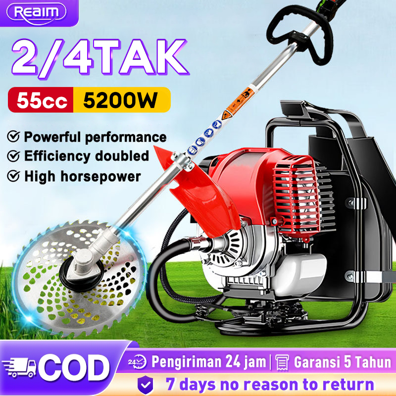 REAIM Mesin Potong Rumput Gendong 2 Tak 4 Tak brush cutter KUALITAS TERBAIK Bensin Mesin Potong Rump
