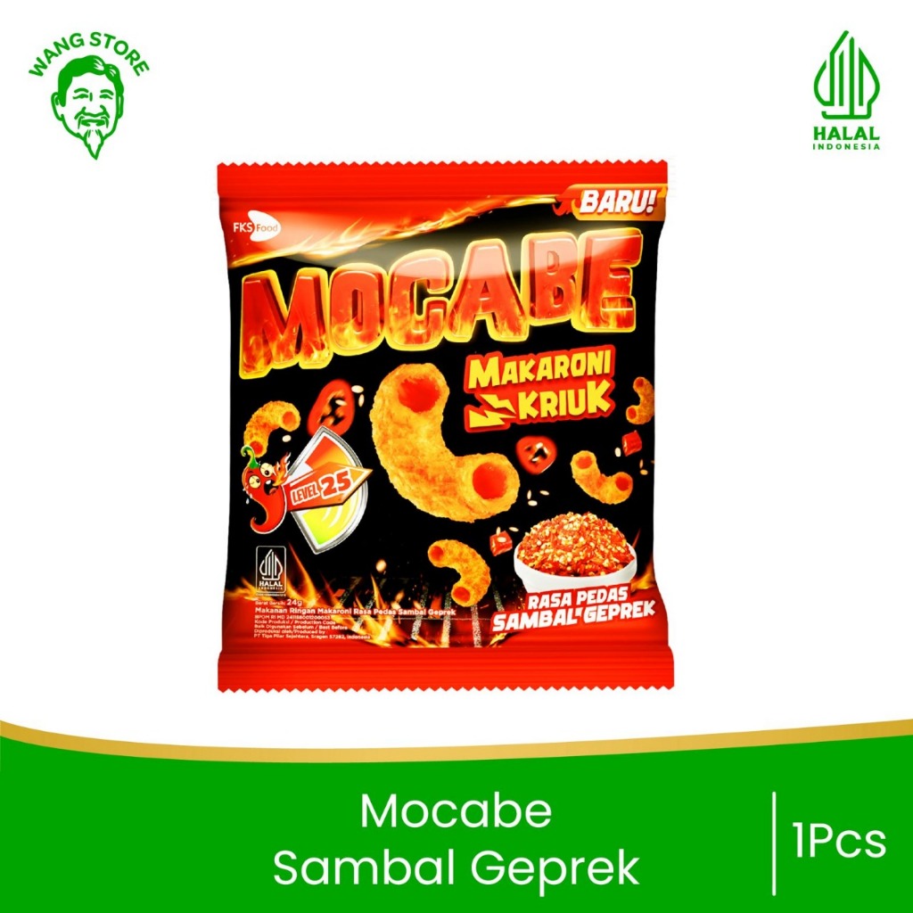 

Makaroni Pedas- Mocabe Sambal Geprek- Small Pack-1 Pcs-24 gr