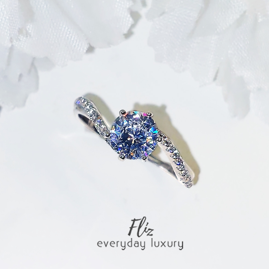 Fliz - KATHY RING - Cincin Solitaire silver 925 S925 Silver925 Klasik  CS20282
