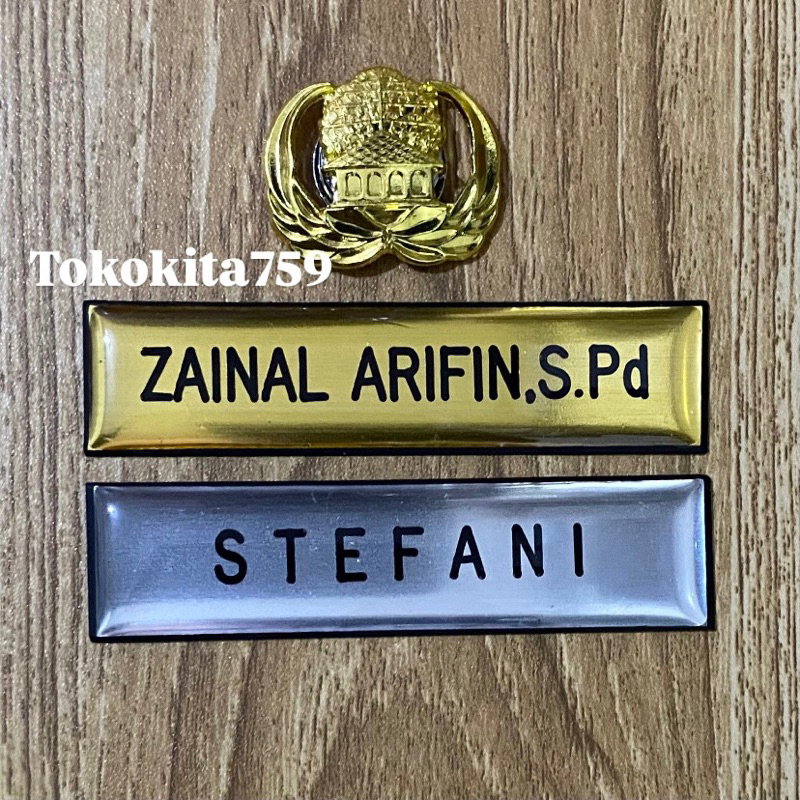

Papan Nama Dada Magnet Grafir Gravoply Coating Resin + Pin Korpri Lencana Korpri Asn