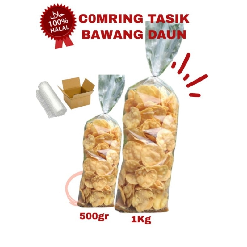 

comring 1kg/keripik comro kering Rasa Daun bawang / keripik singkong/Gemblong / kecimpring