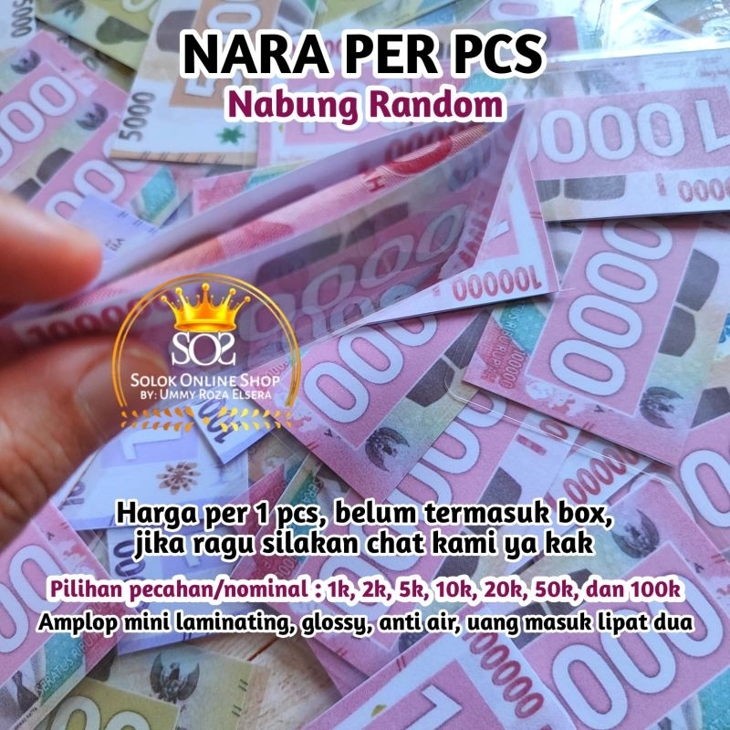 

NARA Ecer Per Pcs Nabung Random Amplop Mini Laminating Savings Challenge Budgeting