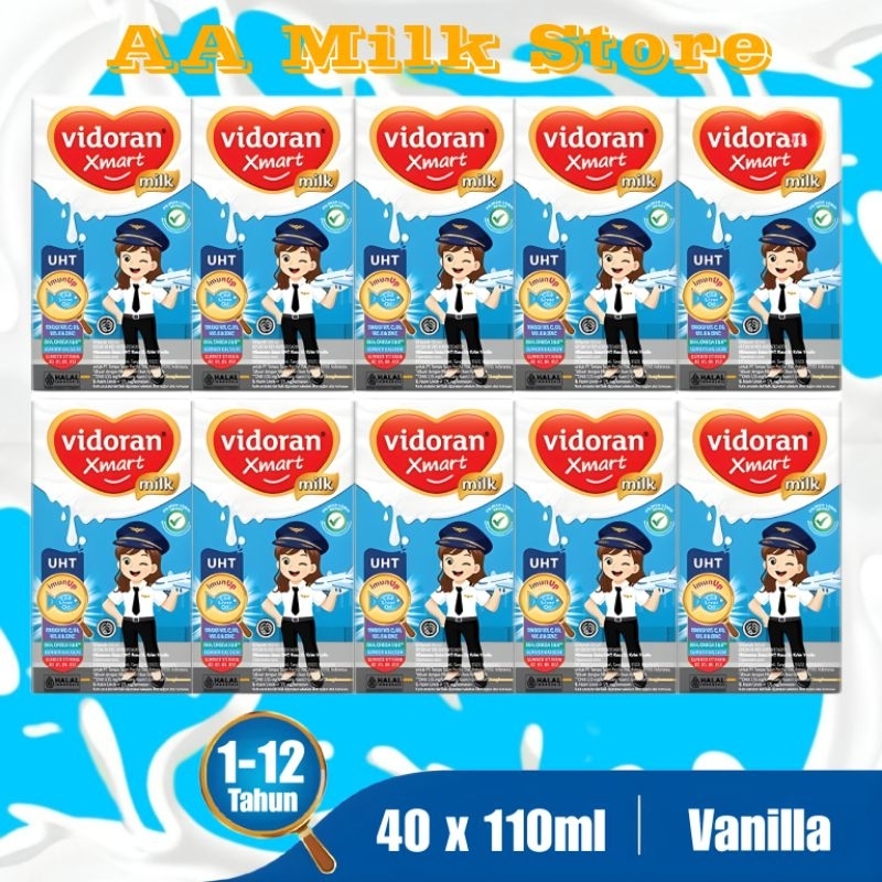 

Vidoran Xmart UHT 110ml Rasa Vanila (1Ctn/40Pcs)