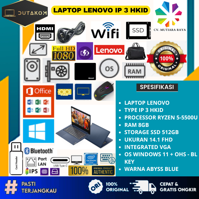 LAPTOP MERK LENOVO IP 3 HKID