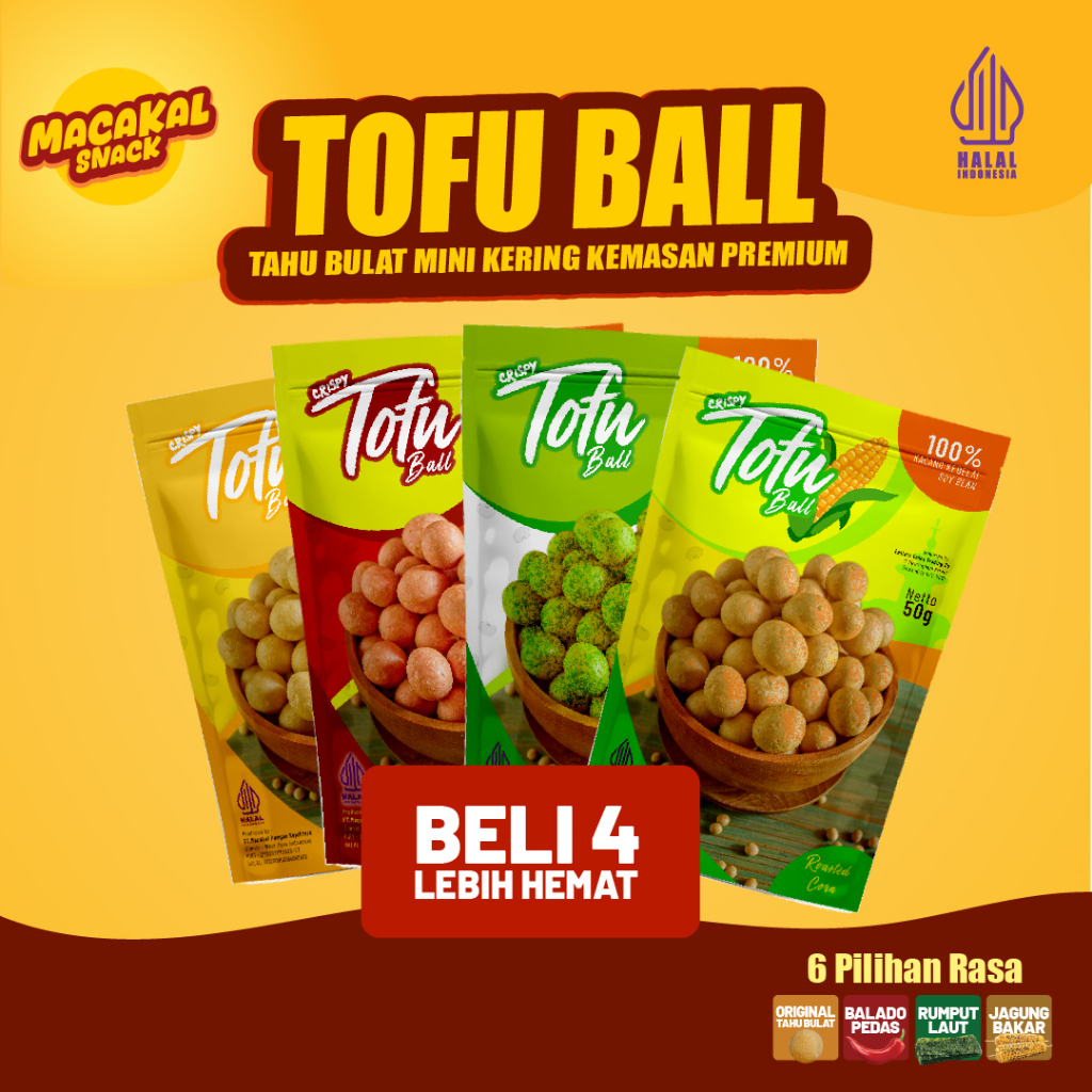 

Macakal - Tofu Ball Crispy BELI 4 LEBIH HEMAT I Tahu Bulat Kering Siap Makan, Renyah & Tahan Lama