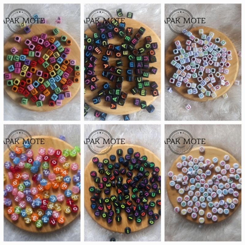 MANIK MANIK HURUF VOKAL MOTE HURUF AIUEO