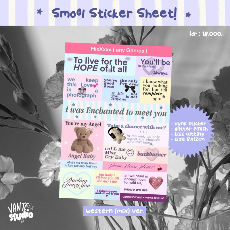 

Smoll sticker sheet (Bangtan, SVT, Western)