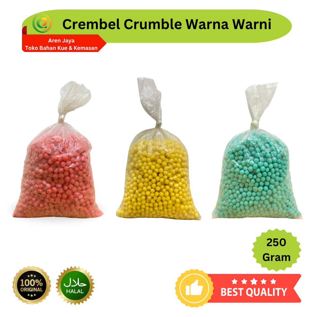 

Topping Kue Tart Brownies Bola Warna Warni Rainbow Crembel 250 Gram Original