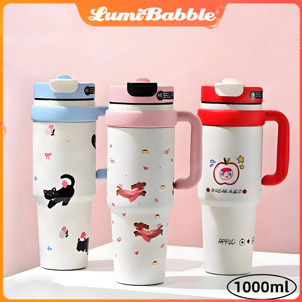 Tumbler Stainless Handle Happy Animal 900ml SUS316 / Tumbler Stainless SUS316 / Tumbler Handle