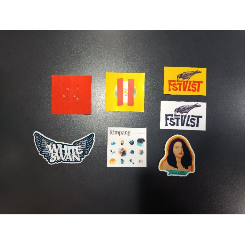 STIKER BAND INDIE Fstvlst/Festivalist/efek rumah kaca/danilla/white swan   , vinyl premium anti air 