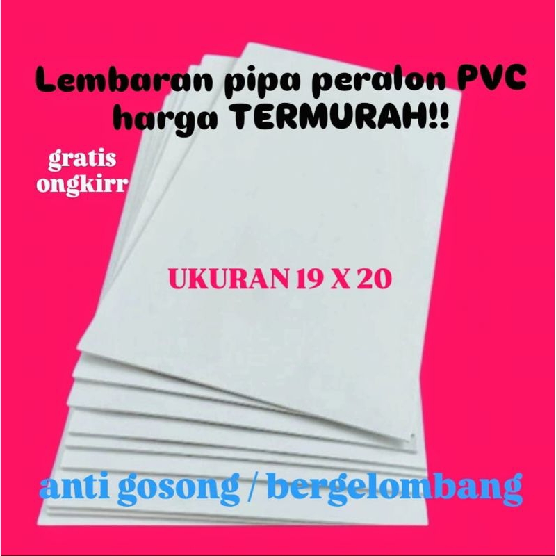 19x20 lembaran PVC buat kerajinan/miniatur /peralon