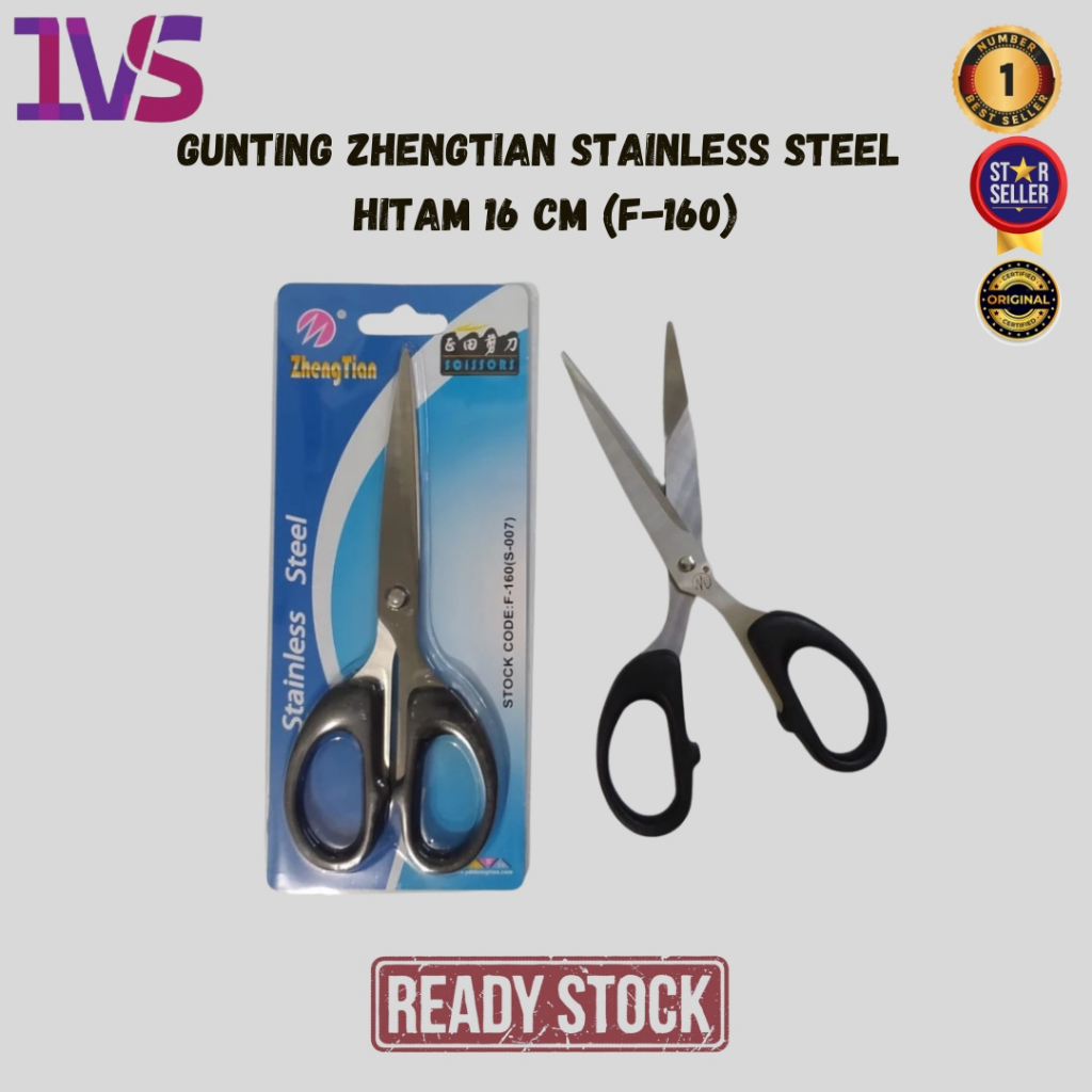 

Gunting ZhengTian Stainless Steel Hitam 16 cm (F-160)