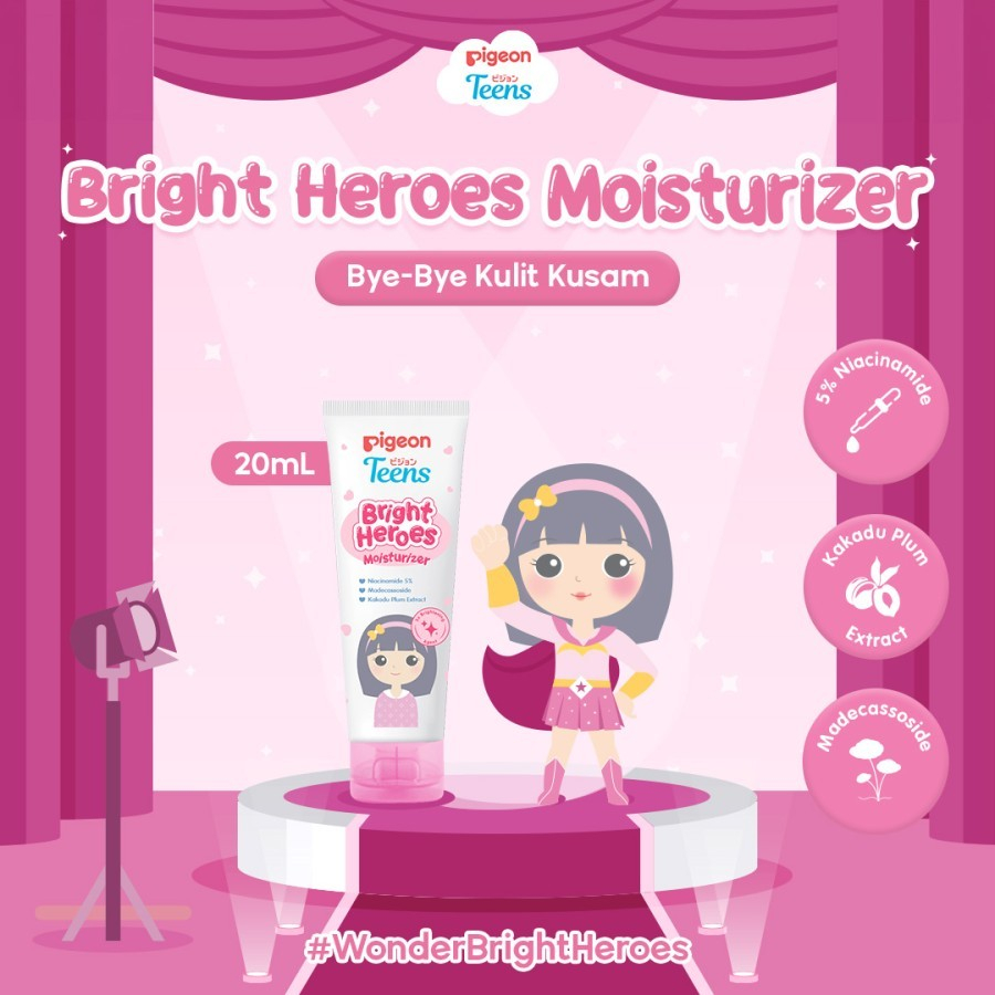 Pigeon Teens Bright Heroes Moisturizer 20ml | Skincare Remaja / Skincare Pigeon