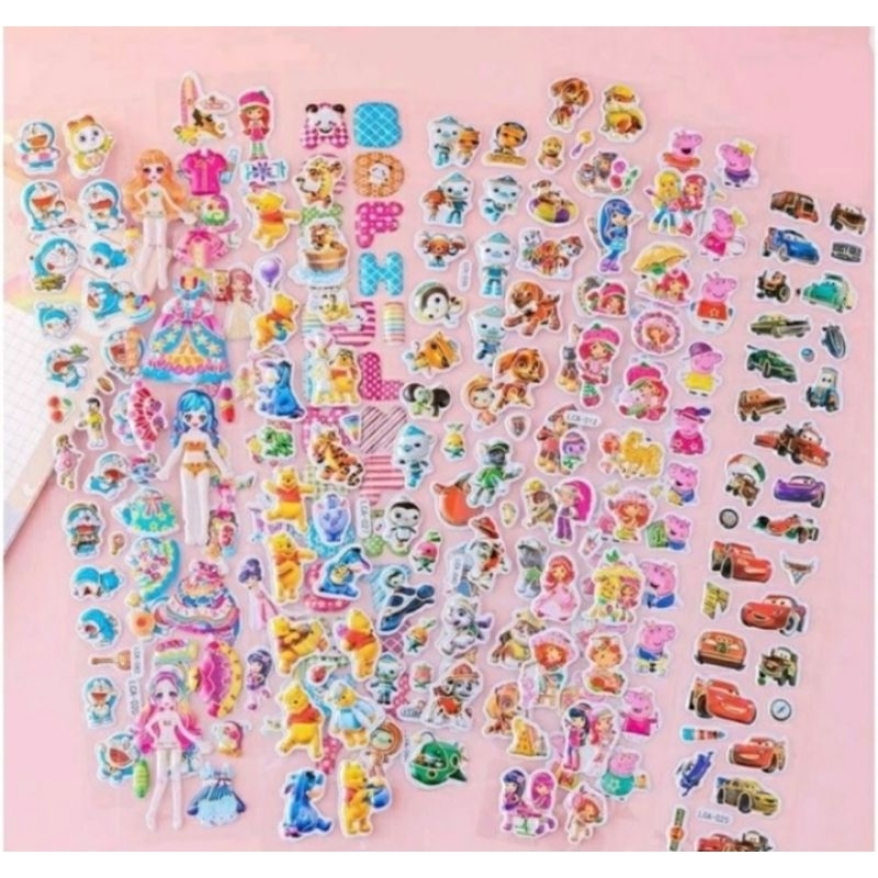 

J (J16) STIKER KARAKTER KARTUN TIMBUL /STICKER MOTIF LUCU
