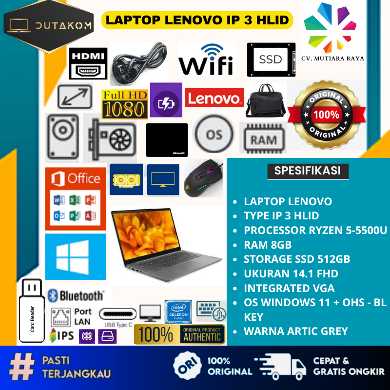 LAPTOP MERK LENOVO IP 3 HLID