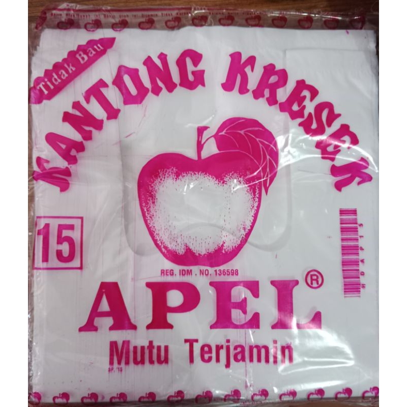 Kresek Apel 15 Warna Hitam/Putih