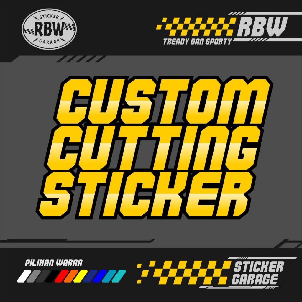 

Custom Cutting Stiker Nama, Logo, Tempat Usaha Bahan Decal Glossy