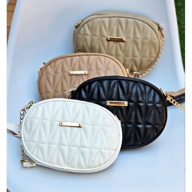 ZEANA -  Tas Selempang Wanita Oval Bulat Sling Bag | Undangan Pesta Kondangan