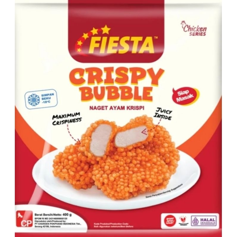 

Fiesta Crispy Bubble / Naget Ayam Krispi / Chicken Nugget Crispy | Berat Bersih 400gr