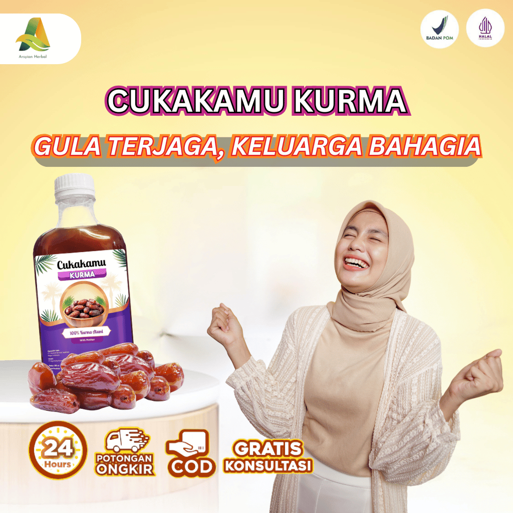 

CUKAKAMU Kurma 300ml - Membantu Turunkan Gula Darah Tinggi Tanpa Efek Samping HALAL & BPOM