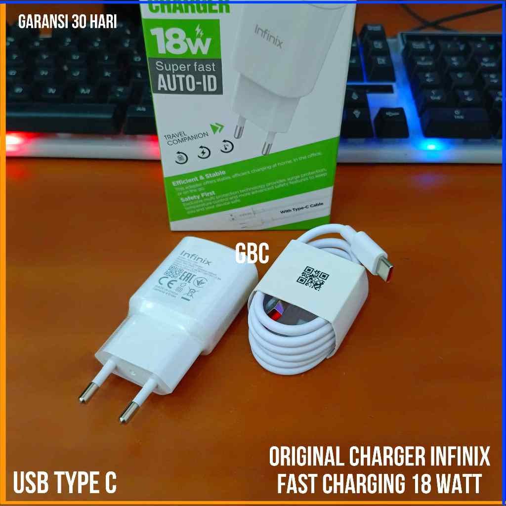 ORIGINAL Charger Infinix Xpad 18 Watt ORIGINAL 100% Casan Fast Charging Infinix 18 Watt USB Type C