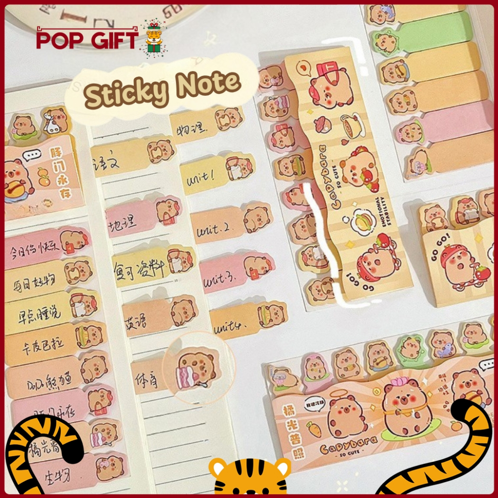 

PG Sticky Note Penanda Buku Inner Memo Pad Karakter Warna Pembatas Buku 120 Lembar Alat Tulis MB01