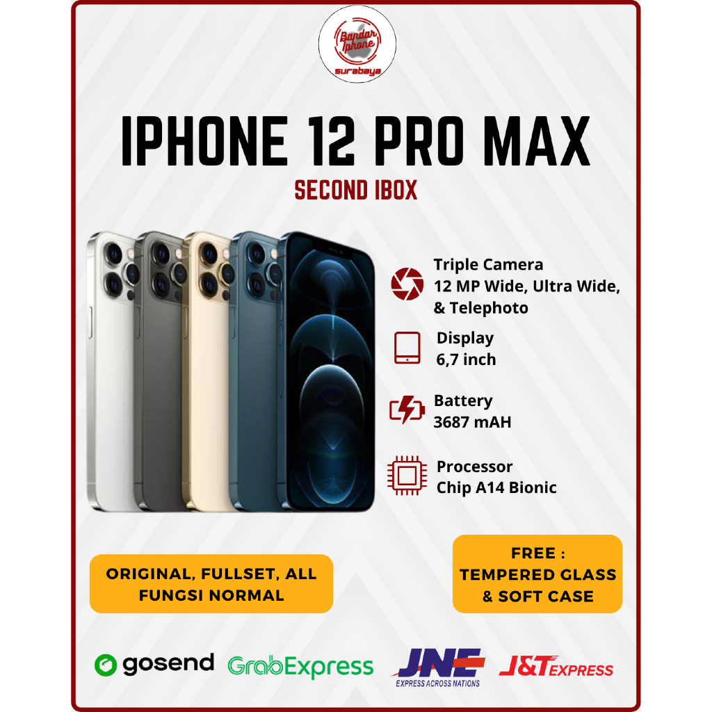 iPhone 12 Pro Max 128GB/256GB/512GB Fullset iBox Bergaransi