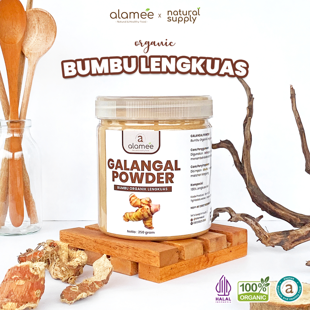 

ALAMEE Lengkuas Bubuk Asli Galangal Seasoning Powder Murni Asli Bumbu Masak Organik Masakan Instan
