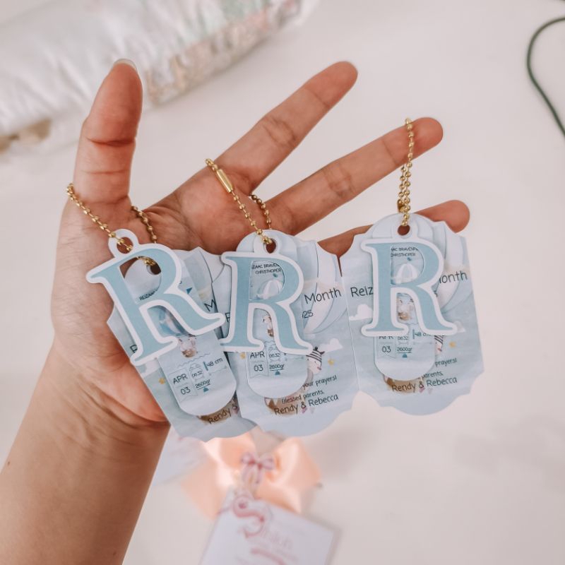 

CUSTOM! NEW DESIGN Tag Pita Hampers Souvenir Satu Bulanan One Month Baby Manyue Manyek Tasyakuran Selapan Aqiqah Tedhak Siten Birthday Ulang Tahun