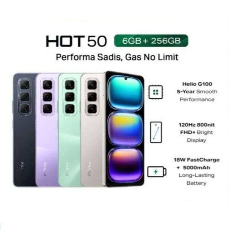 HP INFINIX HOT 50 6/256 GB - INFINIX HOT 50 RAM 6GB ROM 256GB RESMI