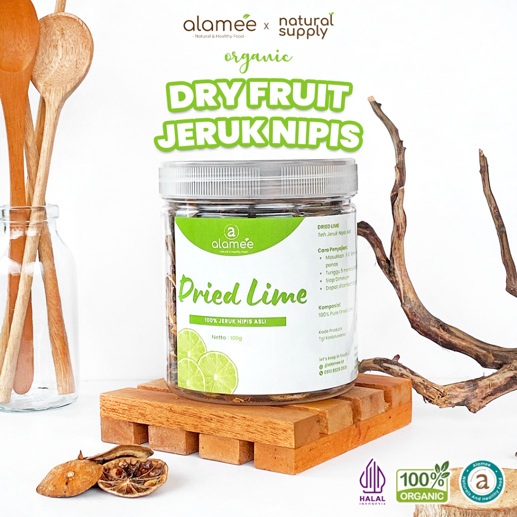 

ALAMEE Dried Lime Slice Tea Jeruk Nipis Kering Teh Herbal Buah Iris Organik Premium 100gr naturalsupply