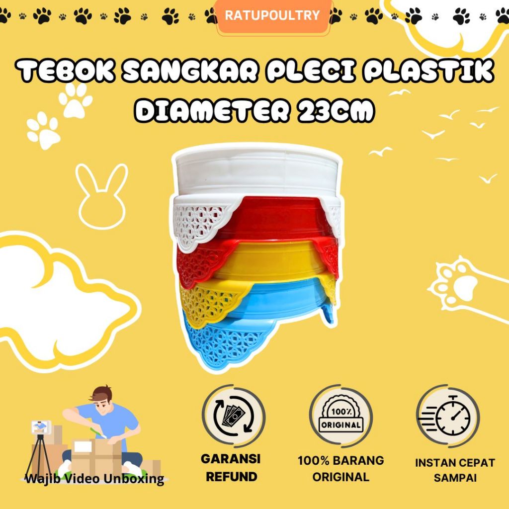 Tebok Sangkar Pleci Plastik | Tebok Sangkar Pleci Plastik Diameter 23cm