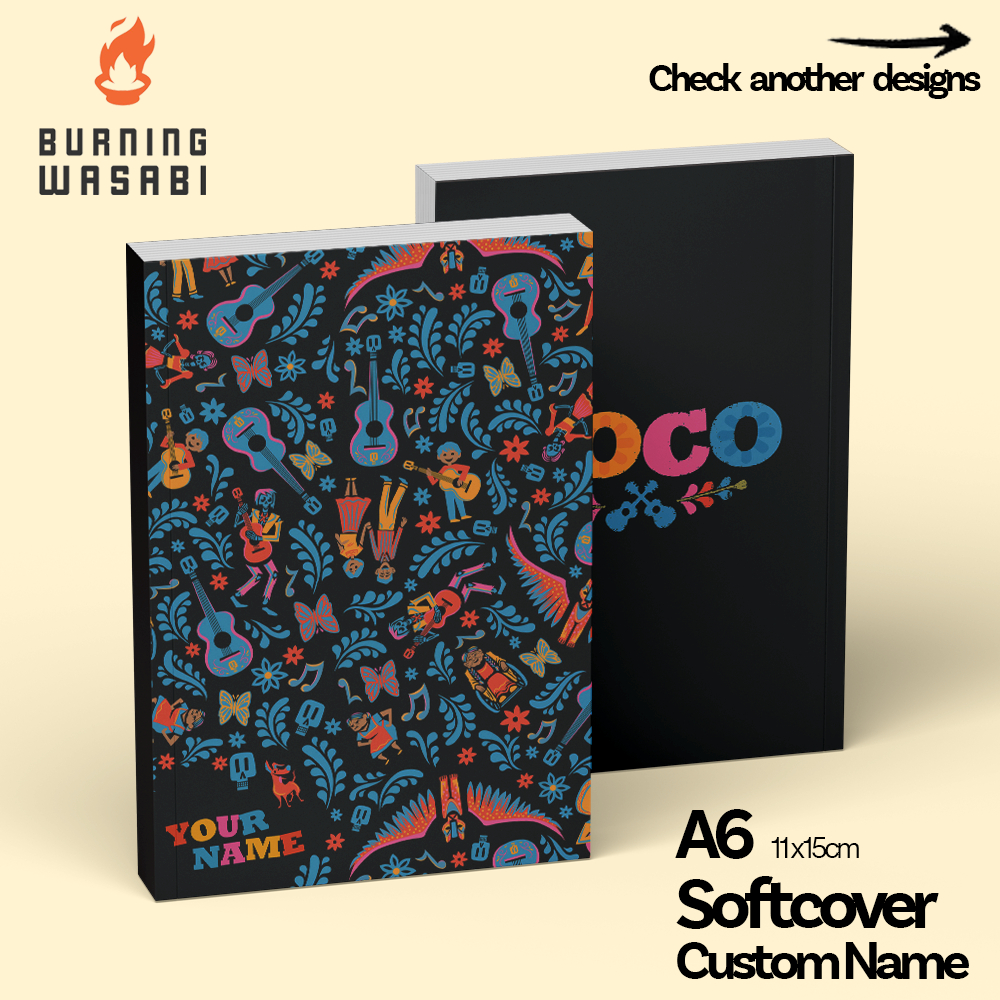 

Buku Saku Pocket Notebook Coco Disney Softcover Custom Nama Burning Wasabi Diary A6 Polos Murah